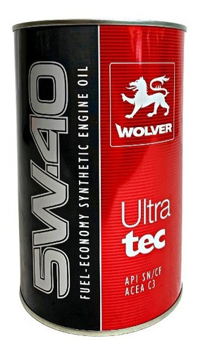 Aceite 5w40 Full Sintético Wolver Ultratec - 1lt