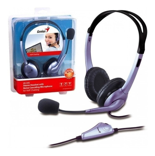 Audifono C/microf. Genius Hs-04s Noise Cancelling Blue