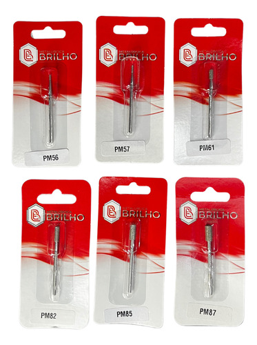 Kit 6 Brocas Diamantadas 056, 057, 061, 082, 085, 087 Brilho