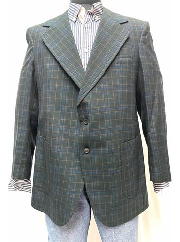 Blazer Vintage Hombre Escocés Talle 56/ X L Belleza Perfecto