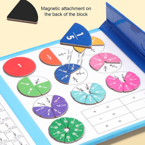// Rompecabezas De Fracciones De Libro Magnético Montessori
