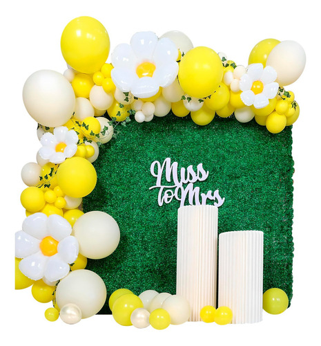Arco De Globos Decorativos Con Flores Paquete De Globos Color Amarillo SM5 Floreado