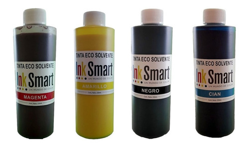 Tinta Ecosolvente Ink Smart Para Cabezal Epson Dx5 4x250ml