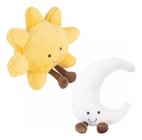 Peluche De 2 Piezas Con Forma De Sol Y Luna, Almohada Suave