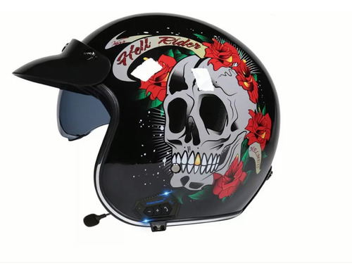 Casco Moto Retro Serie Printed, Con Bluetooth, Dot,9 Modelos