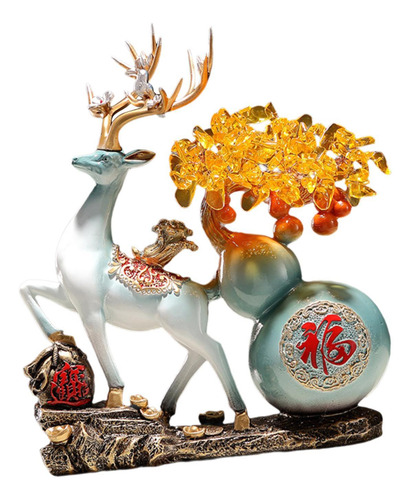 Estatua Decorativa Hecha A Mano De Ciervo Chino Feng Shui