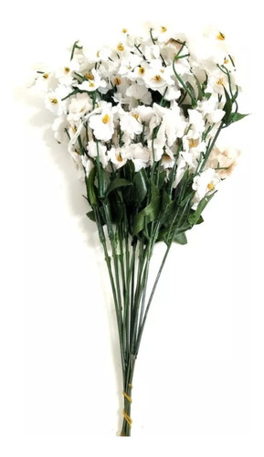 12 Varas De Flores Artificiales Blanca Ideal Centro De Mesa 