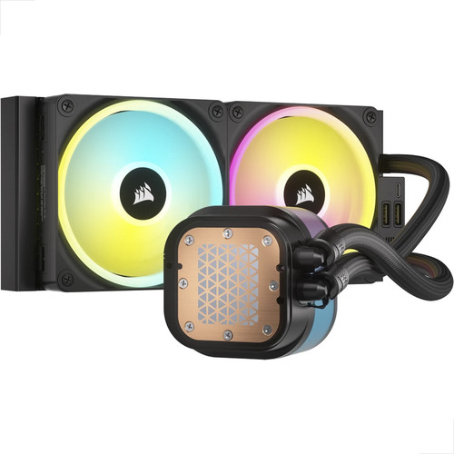 Enfriamiento Líquido Corsair Icue Link H100i Lcd Rgb 2x120mm Multicolor