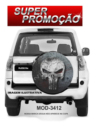 Capa Estepe Pajero Tr4 225x65x17 Justiceiro Caveira M-3412