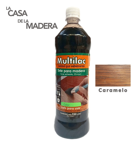 Tinta Para Madera Color Caramelo Multilac 1 Litro