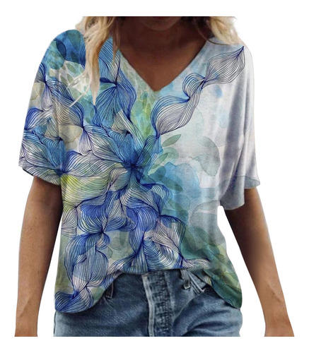 I Moda Femenina Casual Talla Grande Con Estampado De Flores