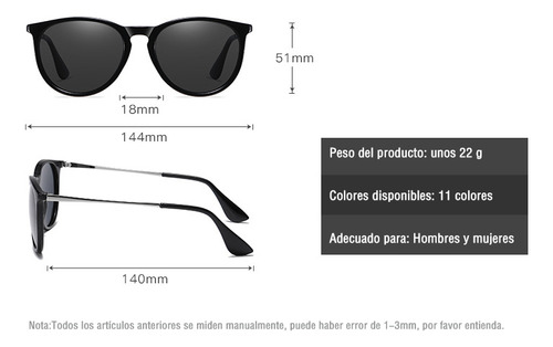 Set De Gafas De Sol De Colores Para Hombre Y Mujer