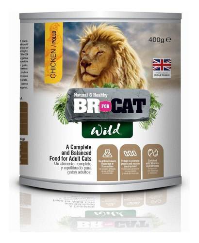 Lata Br Wild Cat Pollo 400 Gr 