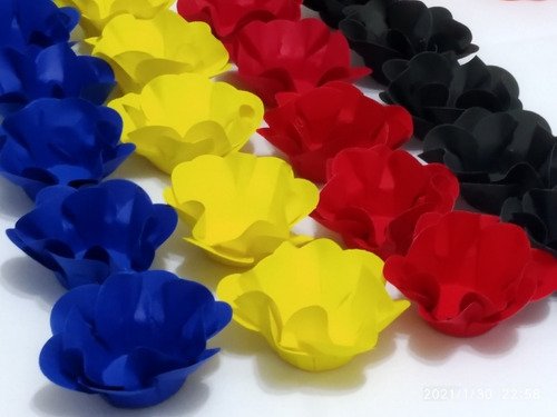 Imagem 10 de 10 de 30 Forminhas Doces Flor Luxo Dupla Papel Casamento Promoção