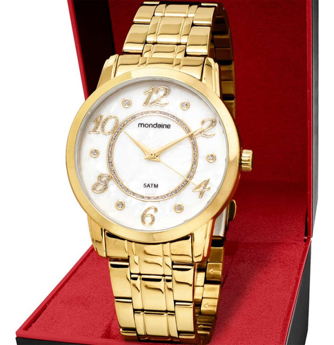 Relógio Mondaine Dourado Feminino 99578lpmvde1 Cor do fundo Rose