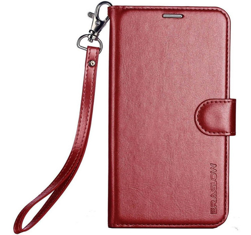 Funda Billetera Para Samsung Galaxy S9 De Cuero Rojo Vino 