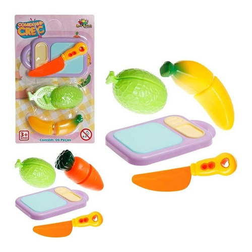 Comidinha Crec Fruta De Cortar Com Velcro Brinquedo Infantil