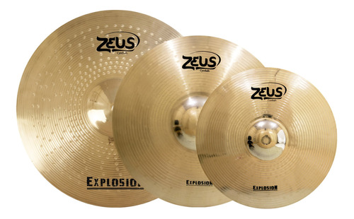 Set De Pratos Bateria Zeus Explosion Set C Hi-hat Crash Ride