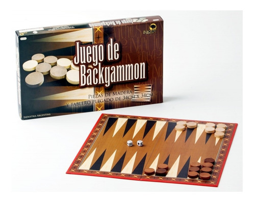 Imagen 1 de 2 de Juego De Backgammon Piezas De Madera Tablero 34x34 Bisonte