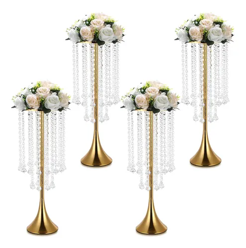 comprar 4 Centros De Mesa Dorados Para Mesa, Jarrones De Mesa De Bo.