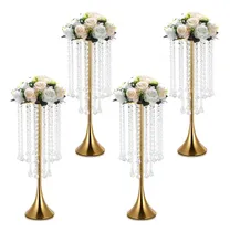 Comprar 4 Centros De Mesa Dorados Para Mesa, Jarrones De Mesa De Bo.