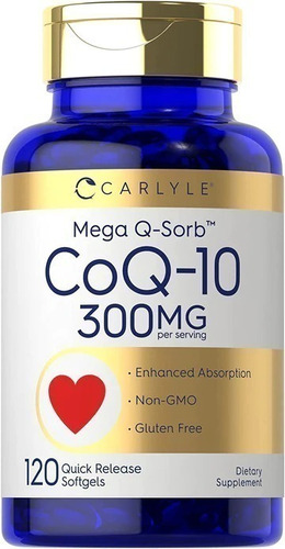 Carlyle | Coq10 | Mega Q-sorb | 300mg | 120 Softgels