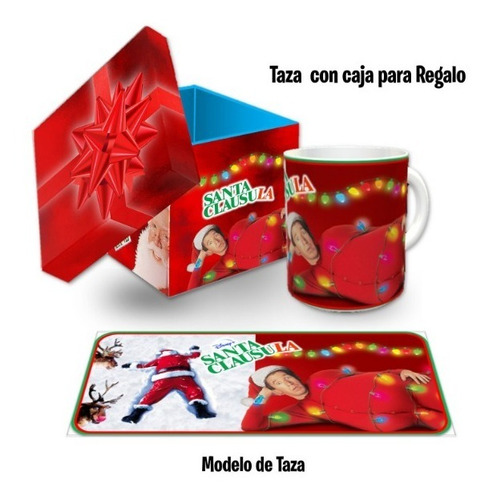 Taza Con Caja Para Regalo, Santa Clausula Navidad