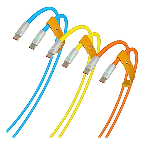 Adoreen Usb Tipo C A C Cable 5 Ft-3 Pack-3 Colores, 100w/5a