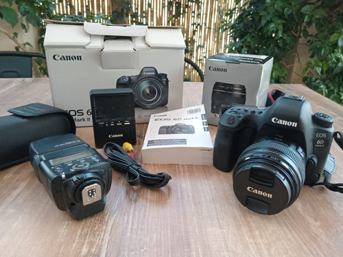  Camara Canon Eos 6d Mark Ii + Flash Canon + Lente + Mochila