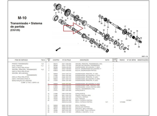 Engrenagem Secundária Da 4ª 25d Cg125 76~84 Original Honda