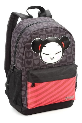 Mochila Pucca Love Escolar Costas Tam G Meninas Vermelho Prt