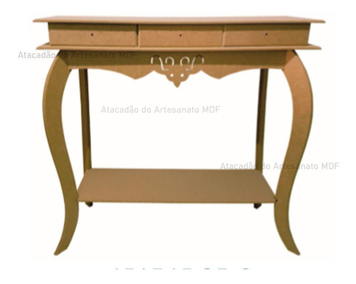 Aparador Modelo Arabesco 03 Gavetas Mdf Madeira Cor Cru