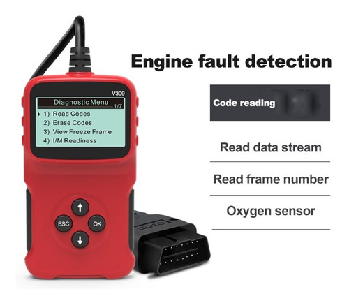 Scanner Automotriz Multimarca V309 Obd2 5 Idiomas 9 Protocol
