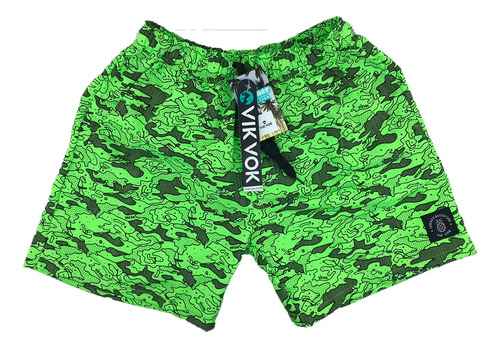 Short De Baño Vik Vok Natación Niño Verde Cli