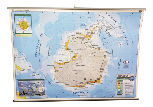 Mapa Continente Antártico (político) 95x130cm