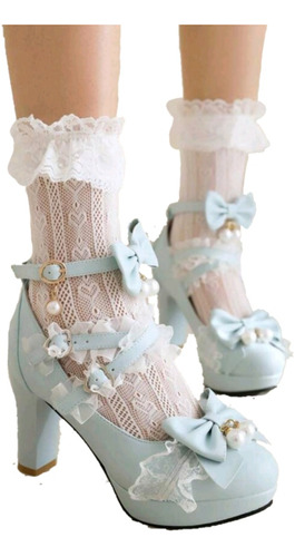 Zapatos Tacón Kawaii Lolita Talla 36 A 43