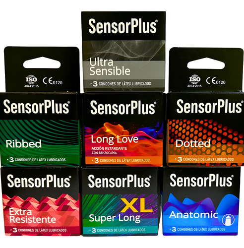 Sensor Plus - Tres Preservativos De Látex Lubricados