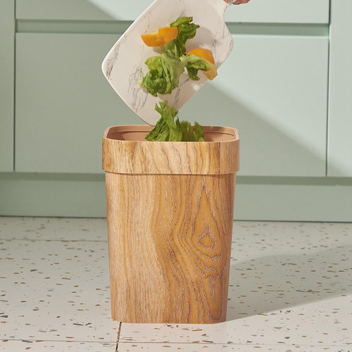 Bote De Basura De Grano De Madera Moderno, Cubos De Basura A