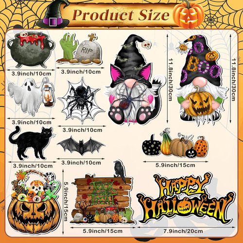Imanes De Halloween Para Decoración De 12 Unidades, Calcoman