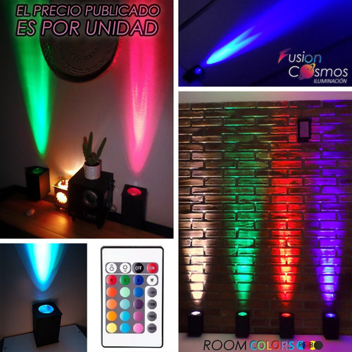 Imagen 7 de 10 de Aplique Exterior Interior Bañador Rgb Pared P Apoyar En Piso