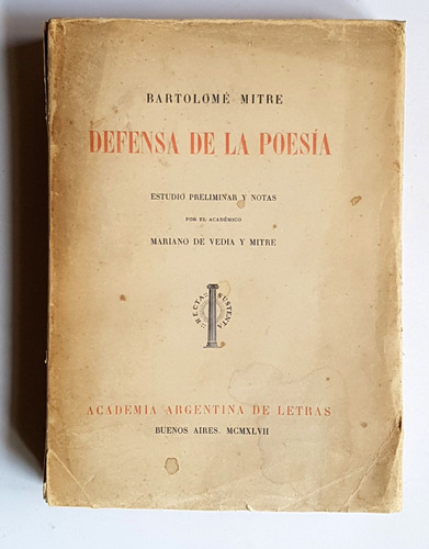 Defensa De La Poesía, Bartolomé Mitre