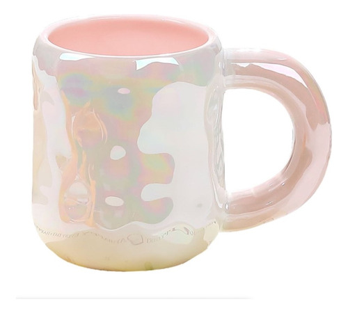 Tazón Mug Taza Rosada Tornasol Kawaii 360 Ml