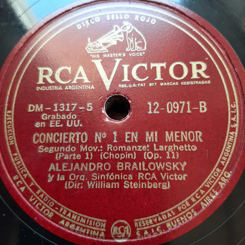 Pasta Alejandro Brailowsky Chopin 4-5 Rca Victor Tc58
