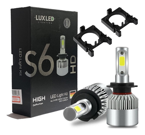 Led Cree Kit H7 S6 + Adaptadores Ford Fiesta Focus Kinetic