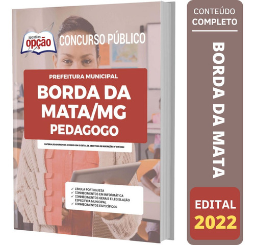 Apostila Concurso Borda Da Mata Mg 2022 - Pedagogo