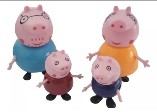 Set De 4 Figuras Peppa Pig Y Su Familia Coleccionable 