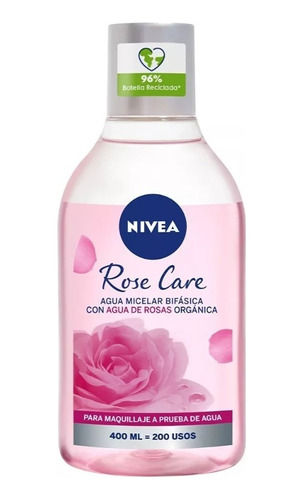 Agua Micelar Bifasica Desmaquillante Nivea Rose Care 400 Ml