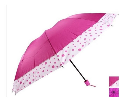 Guarda Chuva Sombrinha Grande Reforçado Borda De Bolinha 569 Cor Rosa