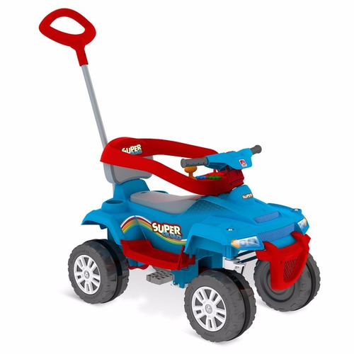 Carrinho Superquad Passeio Pedal Haste Empurrar Bandeirantes