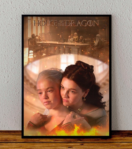 Cuadro 33x48 Poster Enmarcado House Of The Dragon Serie Hbo